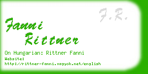 fanni rittner business card